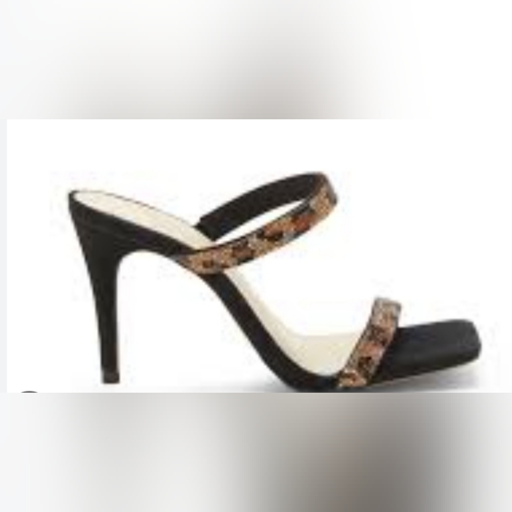 Vince Camuto Cheetah Rhinestone Seventia Black Suede Heels NIB - Picture 2 of 8